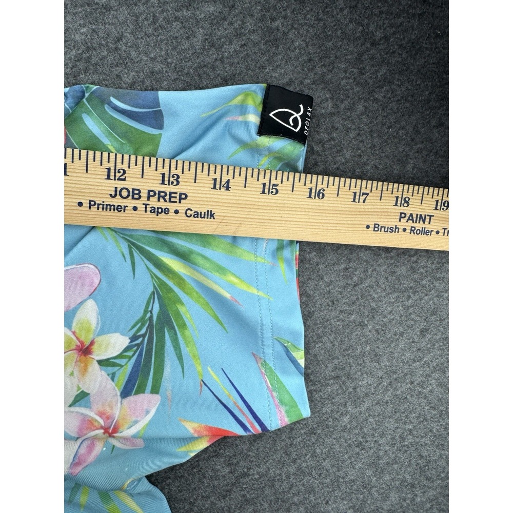 Deolax Golf Polo Shirt Mens‎ Sz XL Loud Tropical Plant Print Performance Stretch - Picture 15 of 16